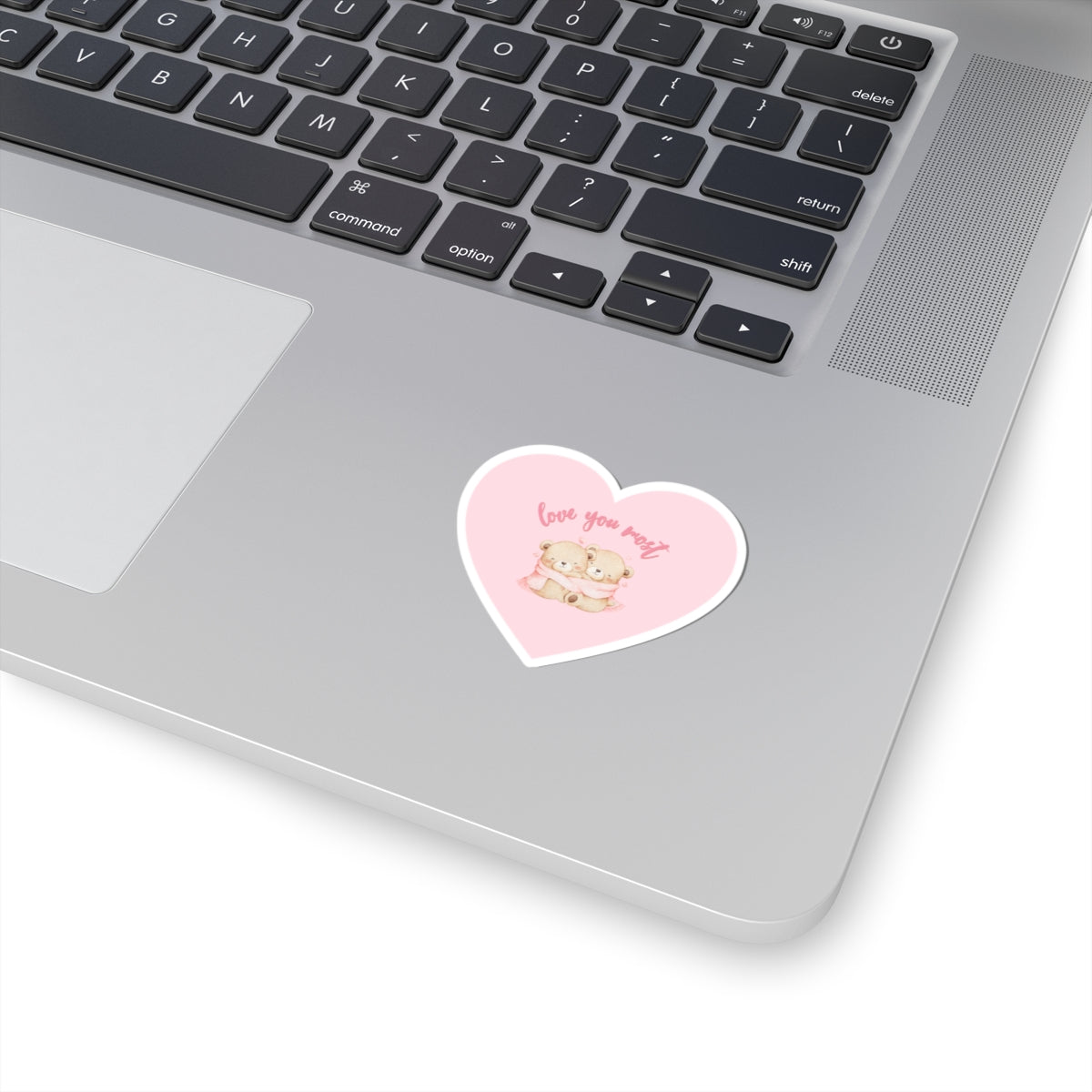 Love You Most Pink Kiss-Cut Stickers