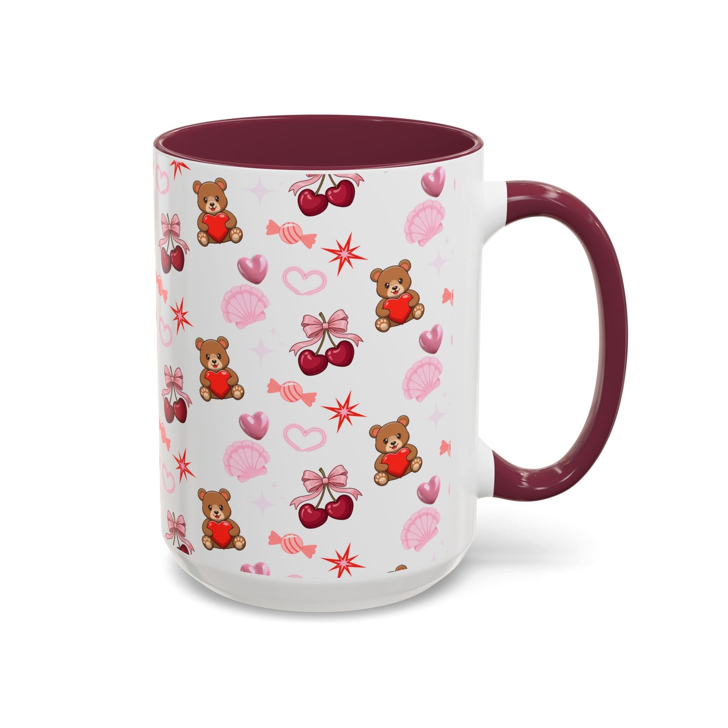 Cherry Hearts Colorful Mugs (11oz, 15oz)