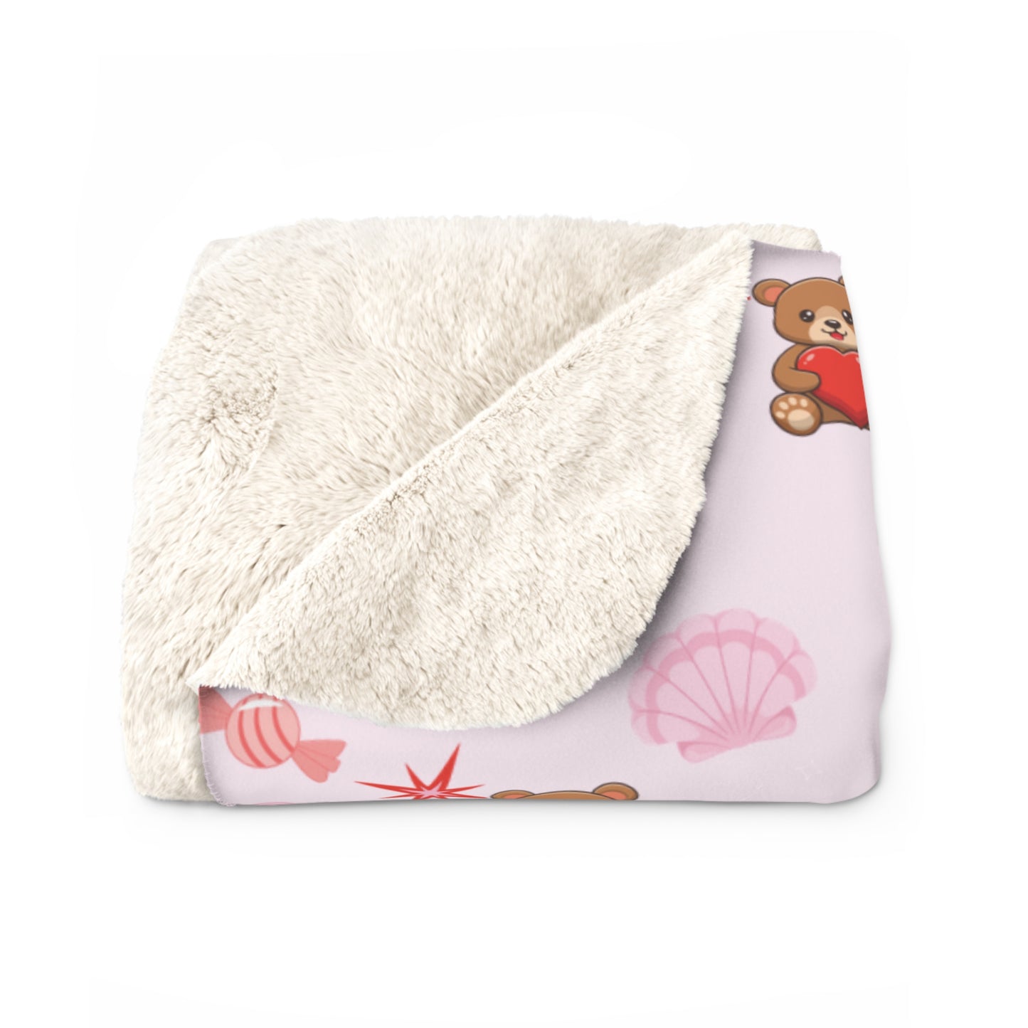 Cherry Hearts Sherpa Fleece Blanket