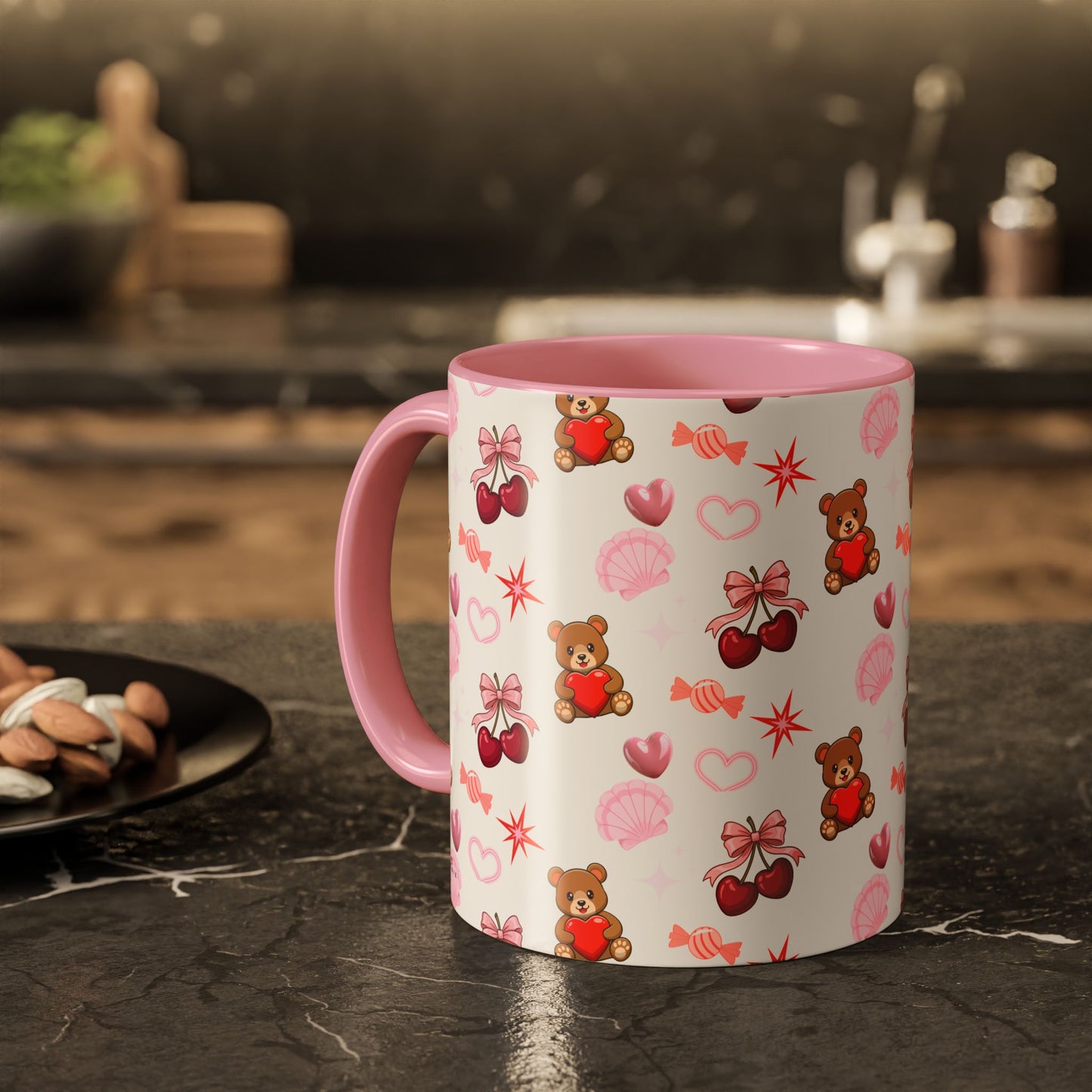 Cherry Hearts Colorful Mugs (11oz, 15oz)