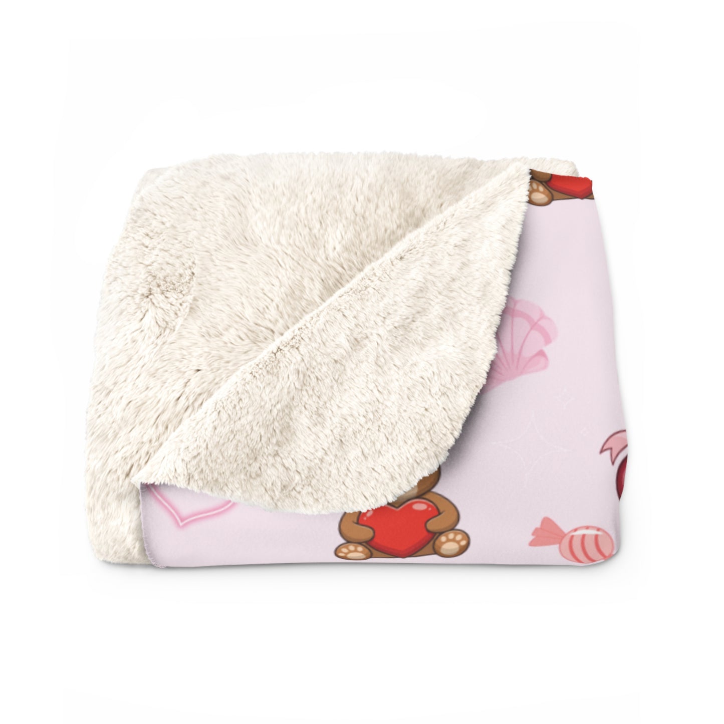 Cherry Hearts Sherpa Fleece Blanket