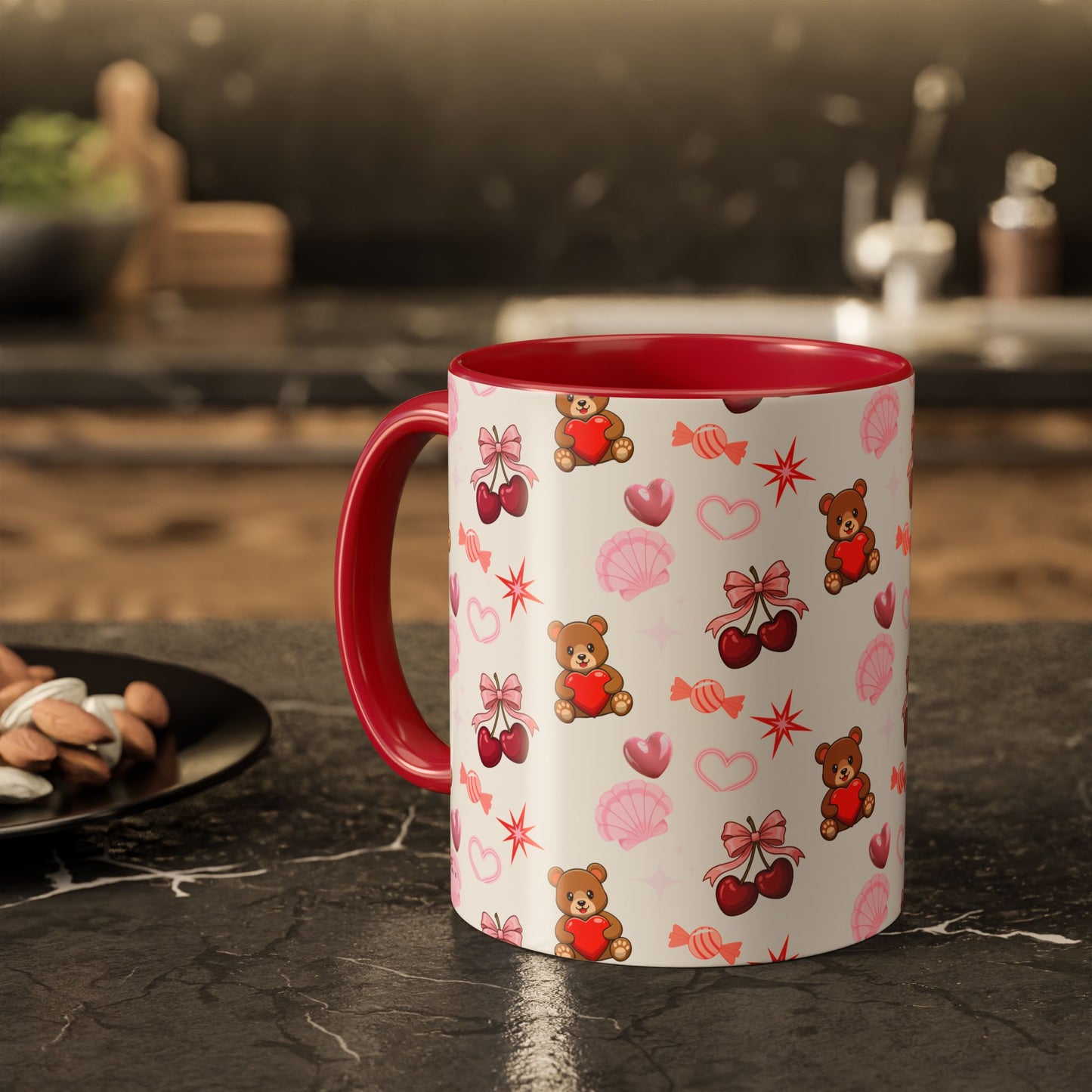 Cherry Hearts Colorful Mugs (11oz, 15oz)